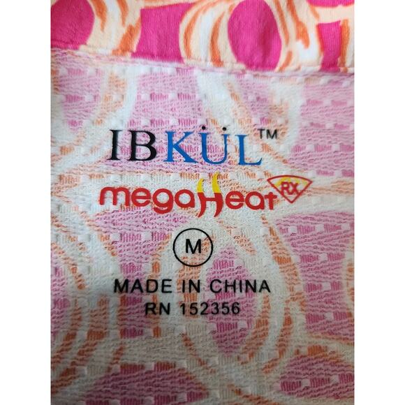 Ibkul Ubhot Shiloh Pink Orange Megaheat Long Sleeve Mock Golf Shirt Size Medium - Picture 4 of 7